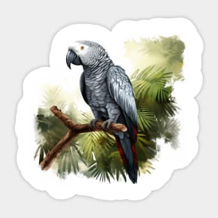 African Grey Parrot Sticker